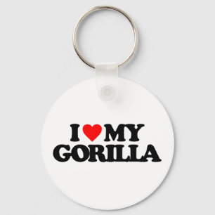 I LIEBE MEIN GORILLA SCHLÜSSELANHÄNGER
