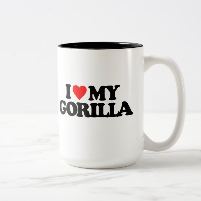 I LIEBE MEIN GORILLA ZWEIFARBIGE TASSE (Rechts)