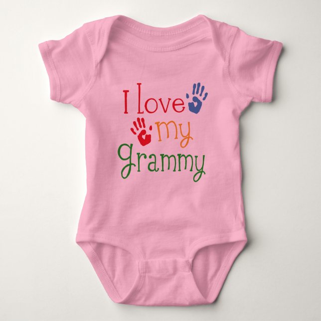 I Liebe mein Grammy Handprints Baby Strampler (Vorderseite)
