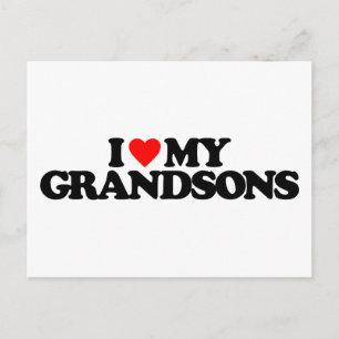 I LIEBE MEIN GRANDSONS POSTKARTE