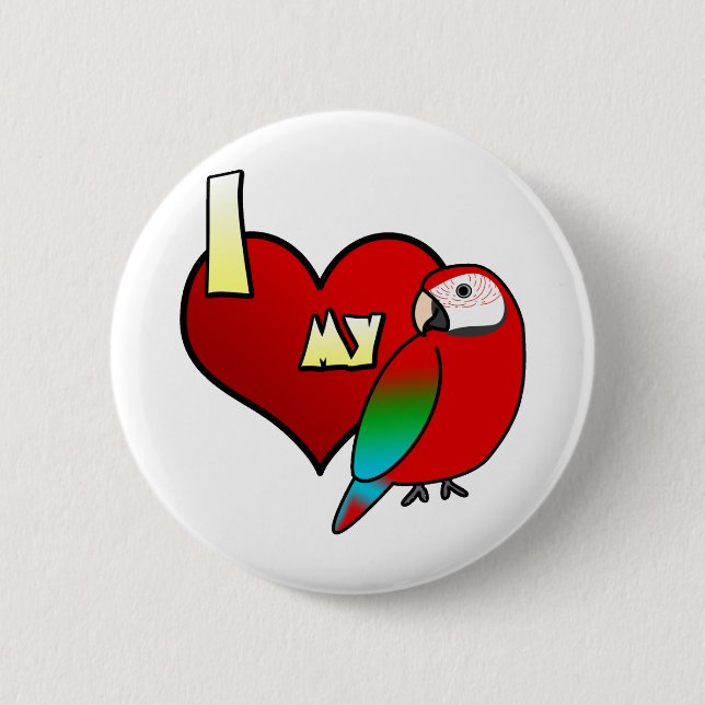 I Liebe mein Greenwing Macaw Button (Vorderseite)