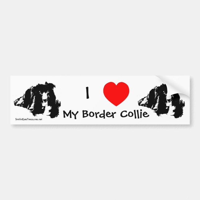 I Liebe mein Grenzcollie-Autoaufkleber Autoaufkleber (Vorne)