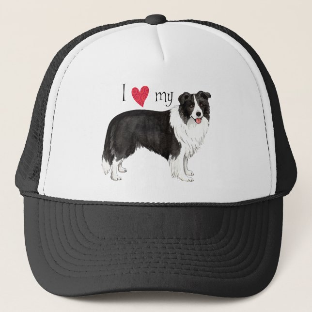 I Liebe mein Grenzcollie Truckerkappe (Vorderseite)