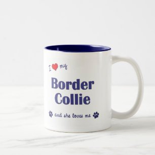I Liebe mein Grenzcollie (weiblicher Hund) Zweifarbige Tasse