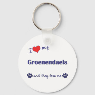 I Liebe mein Groenendaels (mehrfache Hunde) Schlüsselanhänger