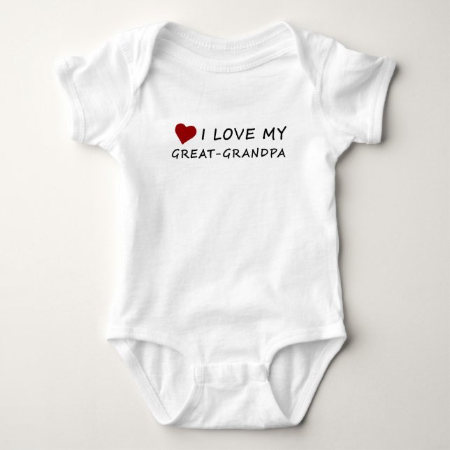 I Liebe mein Groß-Großvater mit Herzen Baby Strampler (Vorderseite)