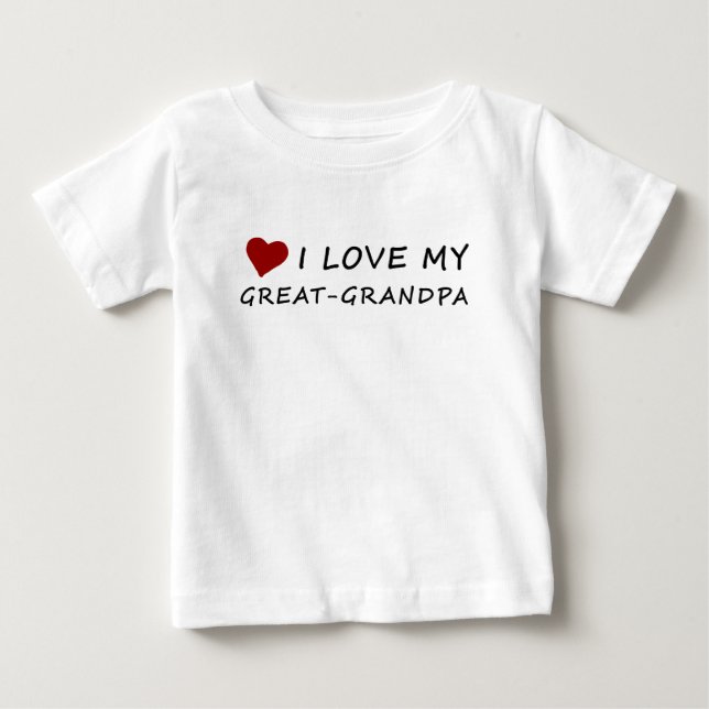 I Liebe mein Groß-Großvater mit Herzen Baby T-shirt (Vorderseite)