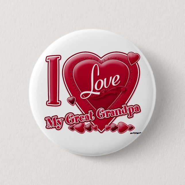 I Liebe Mein großer Großvater rot - Herz Button (Vorderseite)