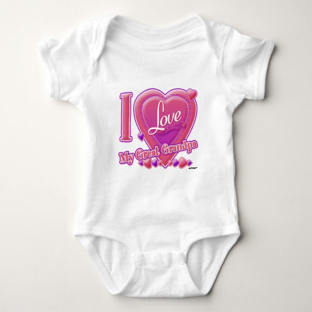I Liebe Mein großer Opa rosa/lila - Herz Baby Strampler (Vorderseite)