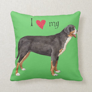 I Liebe mein größerer Schweizer Gebirgshund Kissen