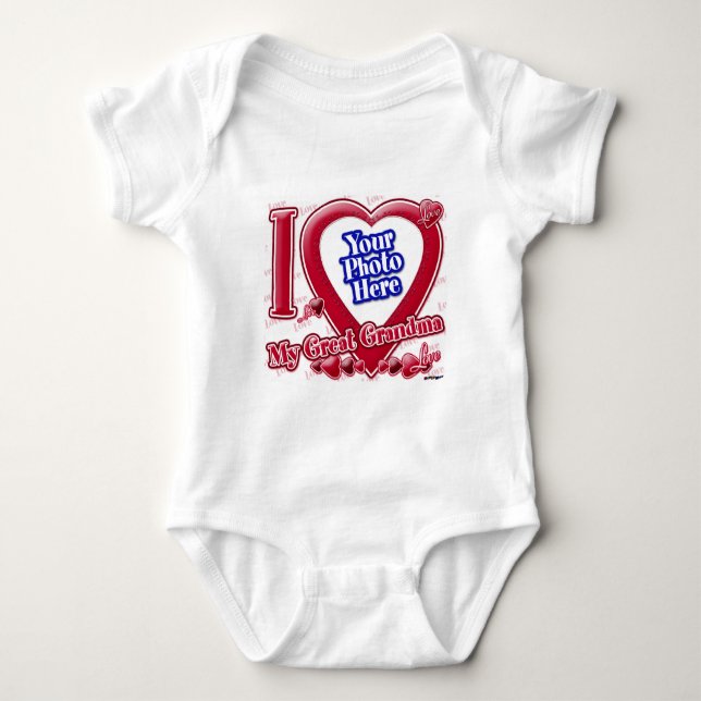I Liebe Mein großes Oma rotes Herz - Foto Baby Strampler (Vorderseite)