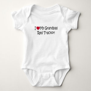 I Liebe mein Großvater-Rot-Traktor Baby Strampler