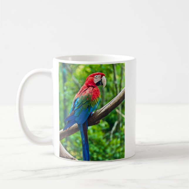 I Liebe mein Grün Winged Macaw-Foto Kaffeetasse (Links)