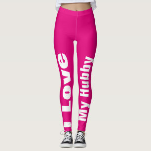 I Liebe mein Hubby-Rosaweißer niedlicher Girly Leggings