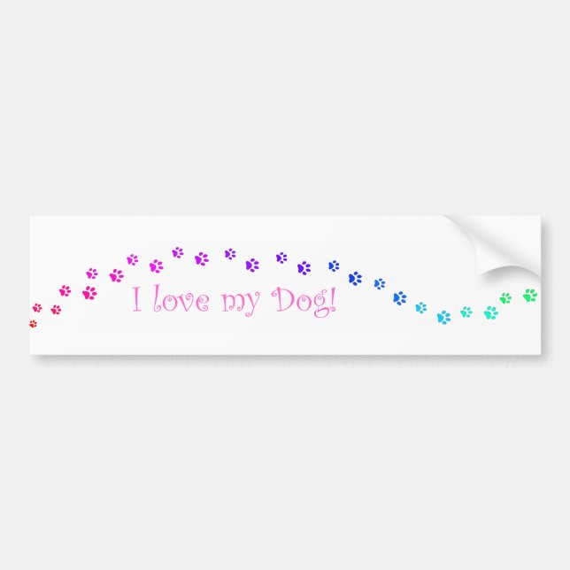 I Liebe mein Hund! Autoaufkleber (Vorne)