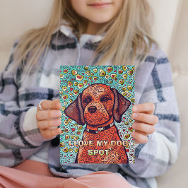 I Liebe Mein Hund benutzerdefinierte Farbkarte Postkarte