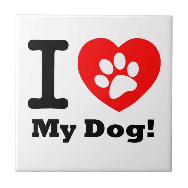I Liebe mein Hund Fliese (Vorderseite)