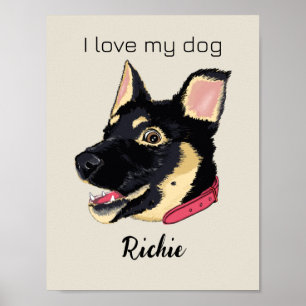 I Liebe Mein Hund Niedlicher Welpenname Poster