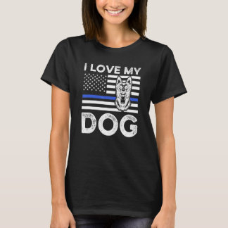 I Liebe Mein Hund Polizei Hund K 9 T-Shirt
