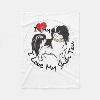I Liebe mein Hund Shih Tzu Fleecedecke