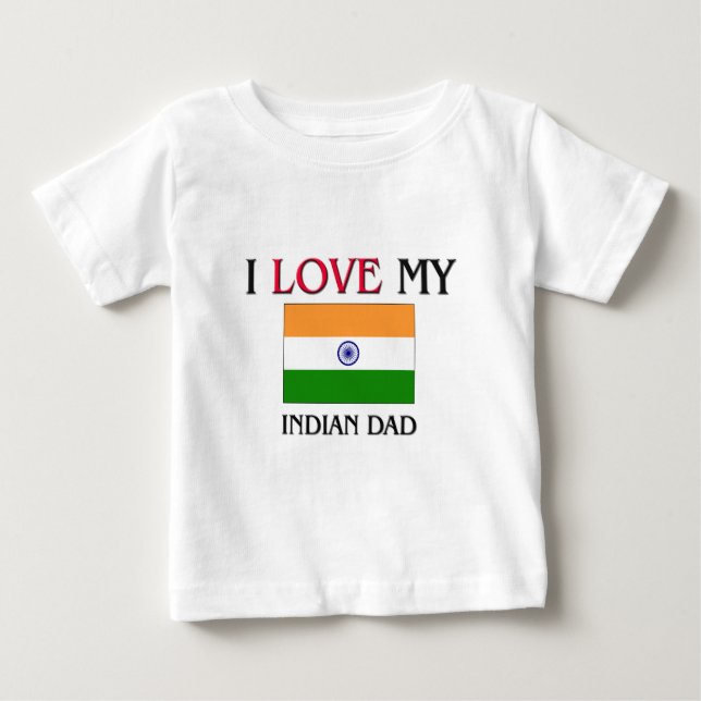 I Liebe mein indischer Vater Baby T-shirt (Vorderseite)
