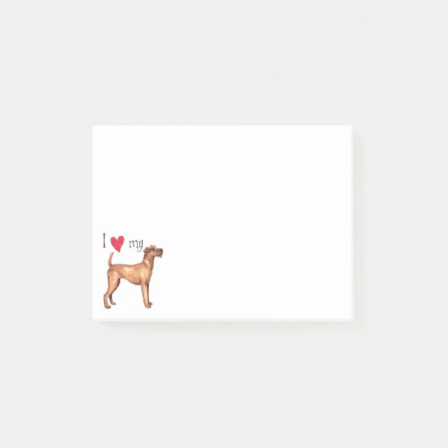 I Liebe mein irischer Terrier Post-it Klebezettel (Vorderseite)