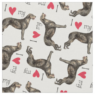 I Liebe mein irischer Wolfhound Stoff