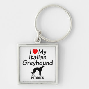 I Liebe Mein italienischer Greyhound-Schlüsselanhä Schlüsselanhänger