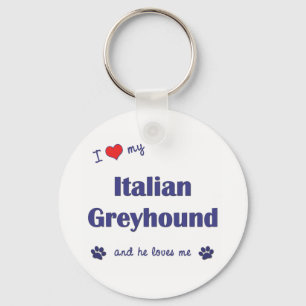 I Liebe mein italienischer Windhund (männlicher Schlüsselanhänger