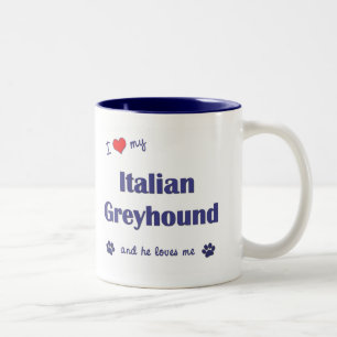 I Liebe mein italienischer Windhund (männlicher Zweifarbige Tasse