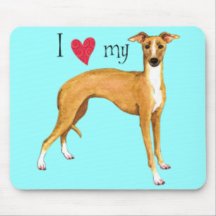I Liebe mein italienischer Windhund Mousepad