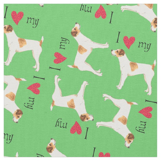I Liebe mein Jack-Russell-Terrier Stoff (Nahaufnahme)
