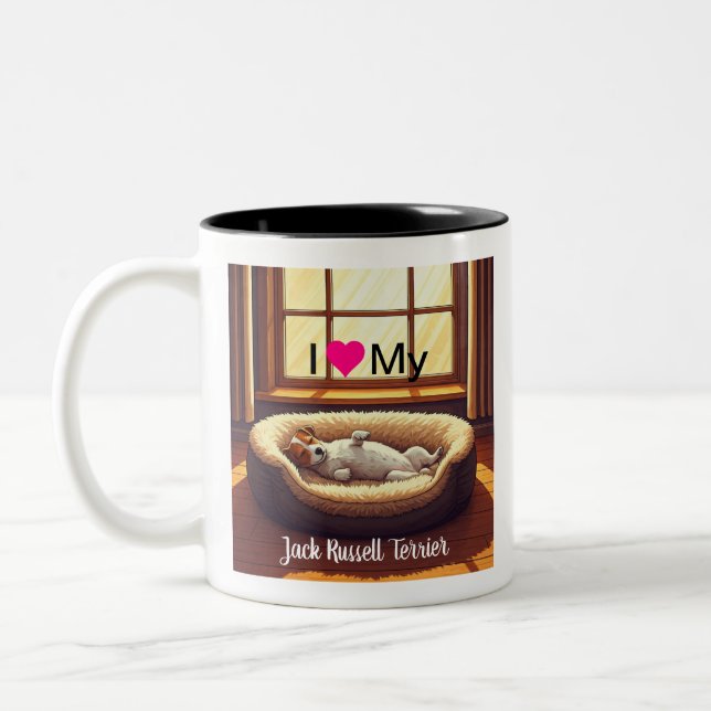 I Liebe Mein Jack Russell Terrier Zweifarbige Tasse (Links)
