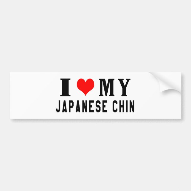 I Liebe mein japanischer Chin Autoaufkleber (Vorne)