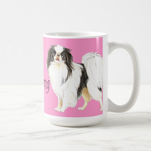 I Liebe mein japanischer Chin Kaffeetasse (Rechts)