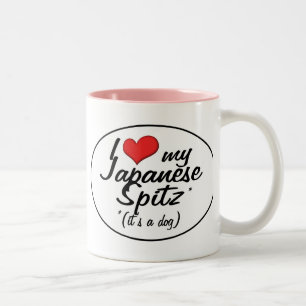 I Liebe mein japanischer Spitz (es ist ein Hund) Zweifarbige Tasse