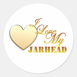 I Liebe mein Jarhead Runder Aufkleber