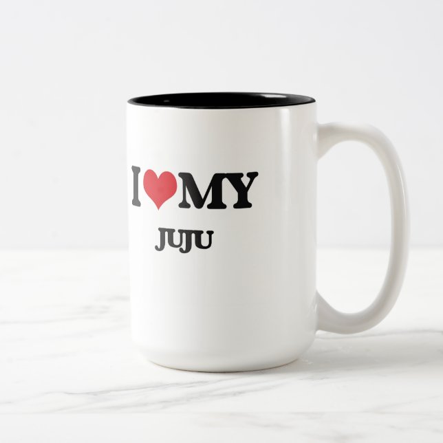 I Liebe mein JUJU Zweifarbige Tasse (Rechts)