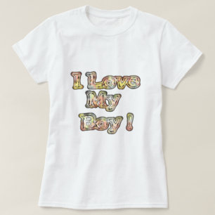 I Liebe Mein Junge Design Cooler Vintager Auflistu T-Shirt