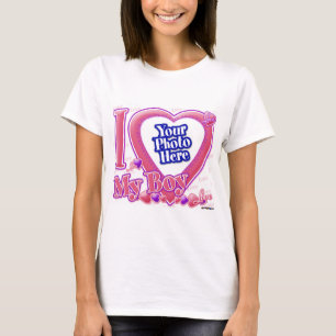 I Liebe Mein Junge rosa/lila - Foto T-Shirt