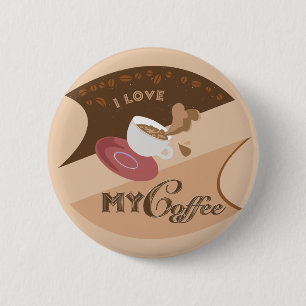I Liebe Mein Kaffee Retro Java Button