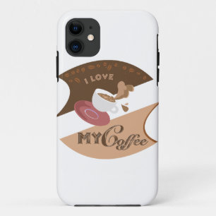 I Liebe Mein Kaffee Retro Java iPhone 11 Hülle