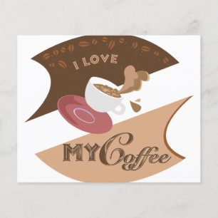 I Liebe Mein Kaffee Retro Java Flyer