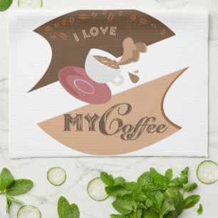 I Liebe Mein Kaffee Retro Java Geschirrtuch