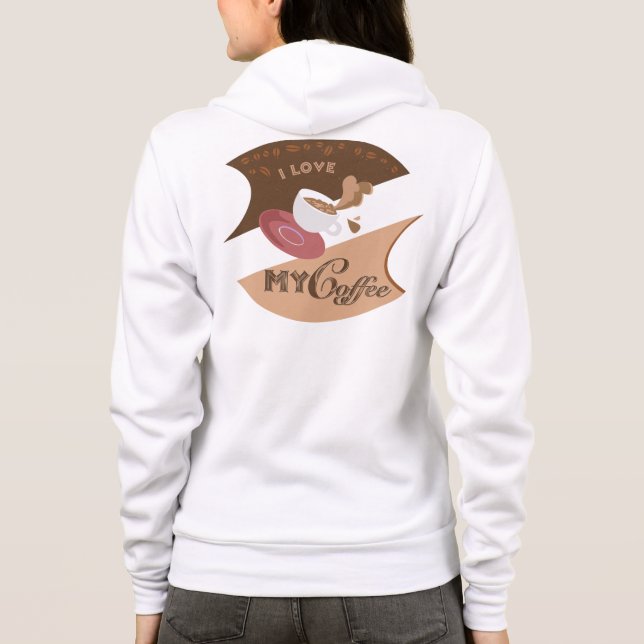 I Liebe Mein Kaffee Retro Java Hoodie (Rückseite)