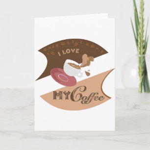 I Liebe Mein Kaffee Retro Java Karte