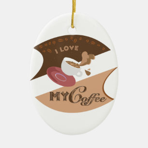 I Liebe Mein Kaffee Retro Java Keramik Ornament