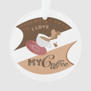 I Liebe Mein Kaffee Retro Java Ornament