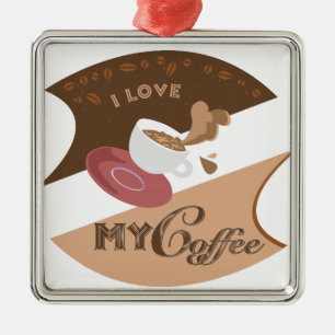 I Liebe Mein Kaffee Retro Java Ornament Aus Metall
