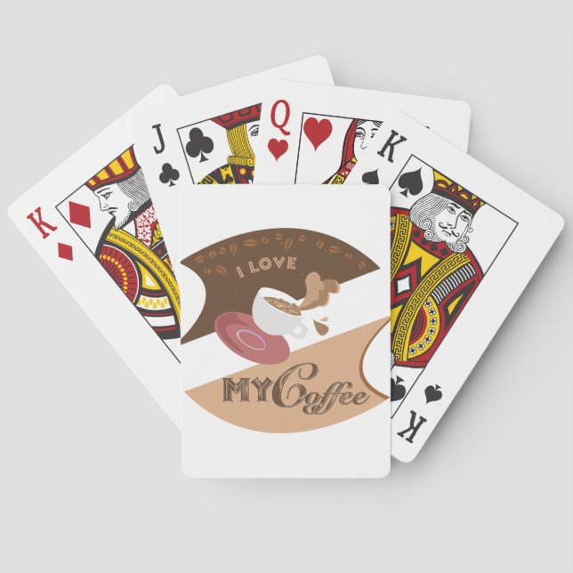 I Liebe Mein Kaffee Retro Java Spielkarten (Rückseite)